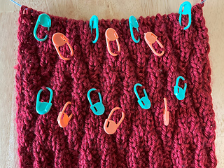 Using Stitch Markers to Help Keep Track of Where the Pattern Changes Copyright 2025 by Alice Kalush