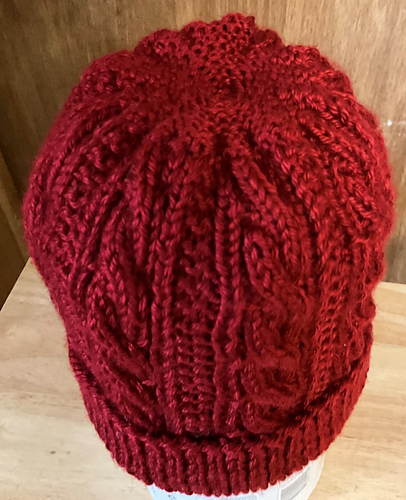 Purl Side Top of Hat