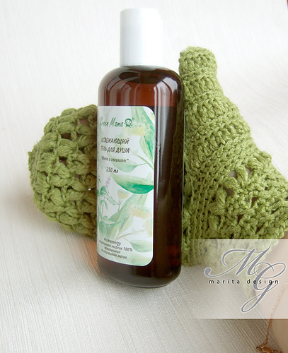 wisp of bast - bath mitten - olive branch photo 2