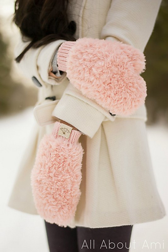 Faux Fur Mittens photo 3
