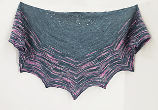 Star Chart Shawl - depicting the stars and constellations seen over the shop in Maple Grove, MN during the Minnesota Yarn Shop Hop 2026.