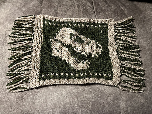 Ravelry: Fossil Frenzy Charts with T. Rex Mug Rug pattern by Mary P. Hunt
