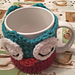 Janus the Owl Coffee Cup Cozy pattern 