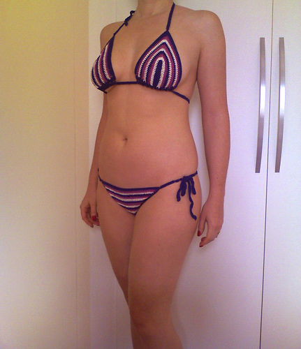 Striped Swimsuit With Seashells photo 3