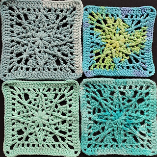 50-50 cotton-acrylic mixes in various colors and an 80-20 acrylic-wool mix in lower right corner