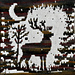 Moonlit Winter Stag Cushion pattern