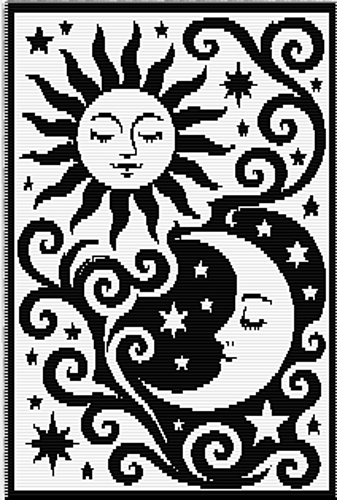 Sun & Moon Mosaic Afghan