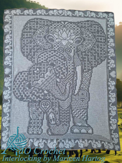 Interlocking Filet Crochet with overlay mosaic border by Marleen, front