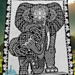 Zen Tangle Elephants pattern 