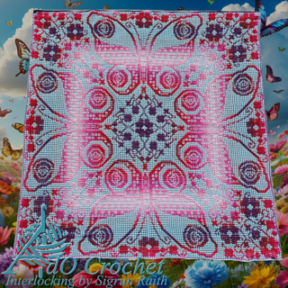 Interlocking filet crochet by Sigrun, back