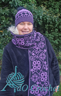 Flowers Scarf and Beanie pattern