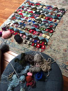 Used random odds and ends of yarn, all different weights.