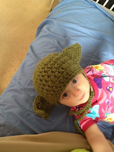 Warm Yoda baby hat photo 3
