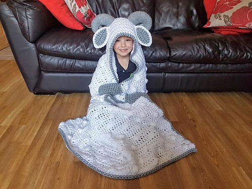 in Hooded Ram Sheep Blanket pattern by Crafting Ravelry