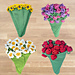 Flower Bouquet Blanket Crochet Pattern - Sunflower, Lily Of The Valley, Daffodil, Rose - Crafting Happiness