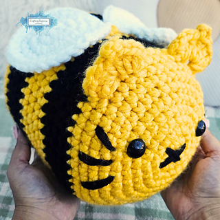 Amigurumi Cat Bee (CEE) Low Sew Easy Crochet Pattern By Crafting Happiness