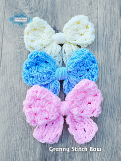 Crochet One Piece Bow Pattern (4 designs) - Crafting Happiness No Sew Pattern