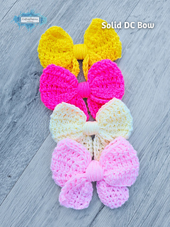 Crochet One Piece Bow Pattern (4 designs) - Crafting Happiness No Sew Pattern
