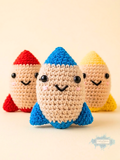 Amigurumi Cute Rocket Plushie Crochet Pattern By Crafting Happiness