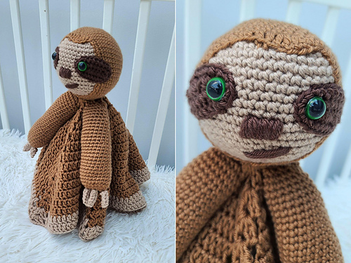 Ravelry: Smooch The Sloth Baby Lovey pattern by Crafting Happiness