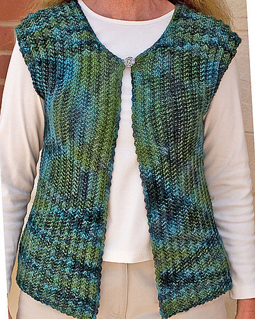 blue new wave printed rib ruched vest