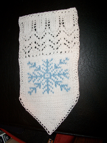 Christmas Stocking with Red and White Snowflakes photo 5
