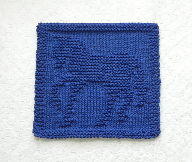Ravelry HORSE Body Knit Dishcloth pattern by Aunt Susan