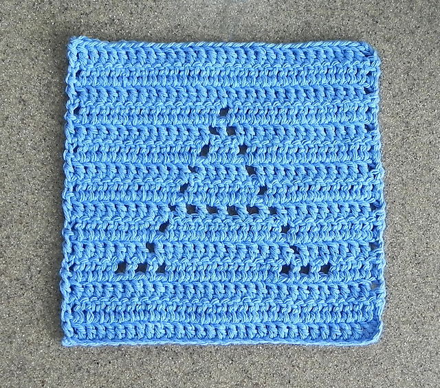 Crochet Letter "A" Square Dishcloth