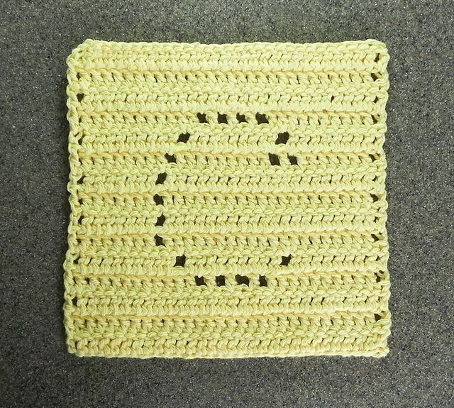 Crochet Letter "C" Square Dishcloth