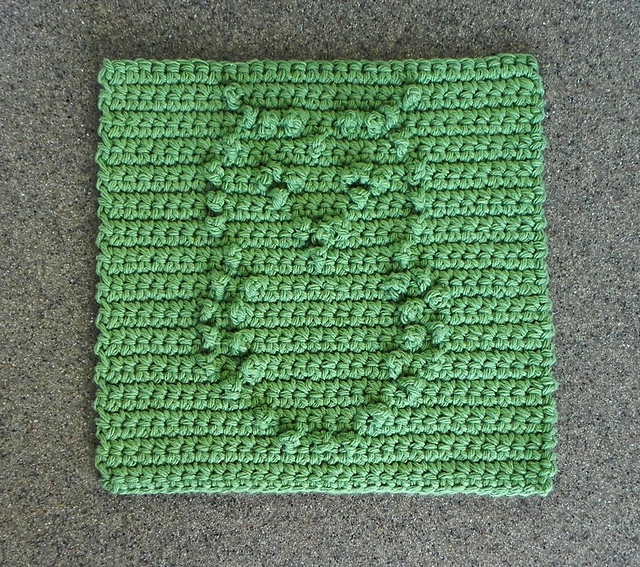 OWL Crochet Dishcloth Square