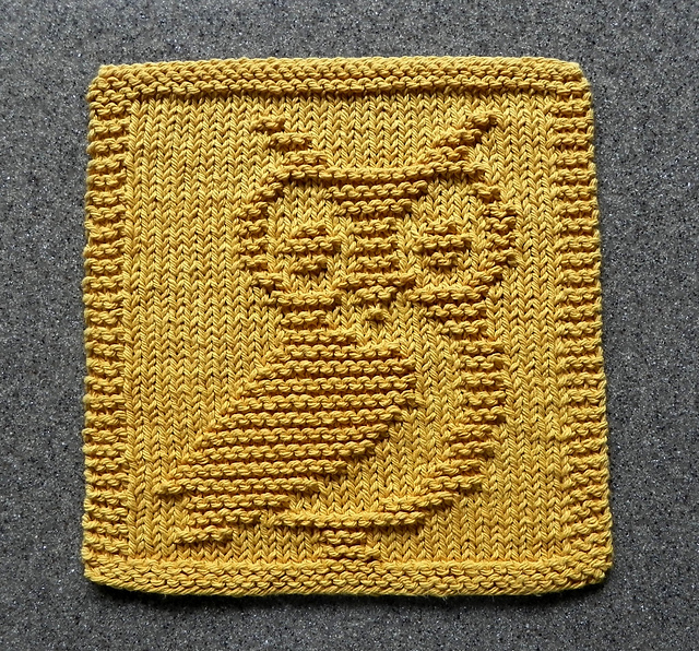 Ravelry OWL Knit Dishcloth pattern by Aunt Susan