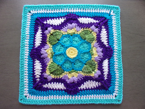 Blue Cascade Afghan Square photo 4
