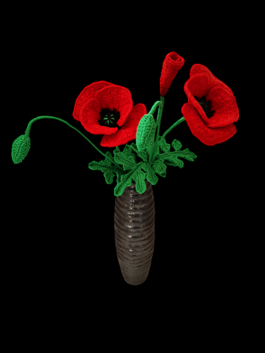 Heklede Poppy Flowers - T Jaik