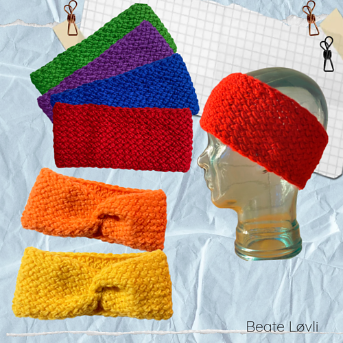 Pannebånd i kurvstrikk - StrikkeBea