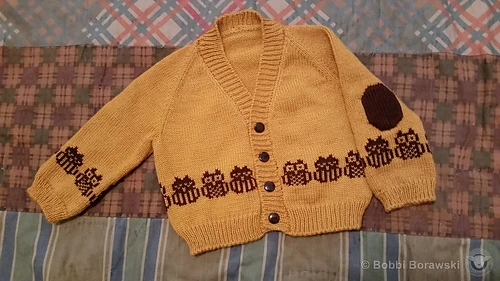 6 Month Owl Cardigan - Front