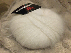 Pull Manches Courtes En Angora Anny Blatt - Blanc, Taille 34/36, Fait-Main En France, Col En V Léger