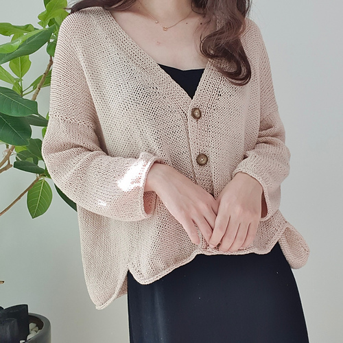【2plan】Cooling Summer V-neck Half Cardigan Cooling Summer V-neck Half Cardigan - 2PLAN | 60% - Asian