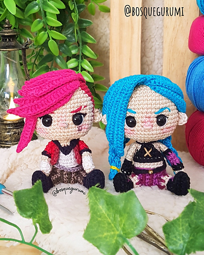 Jinx amigurumi (Arcane/LOL) - Paola F. Sousa