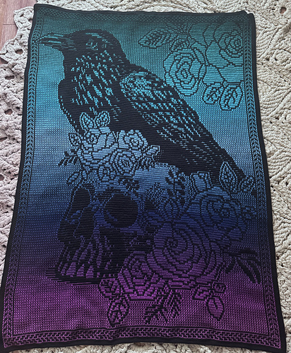 crow and roses blanket