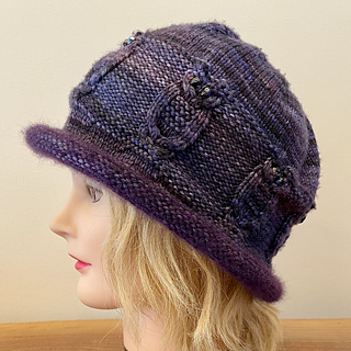 Winter Owls Bowler - Twilight Purple - side view