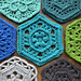All the Hexies: Ocean blue pattern 