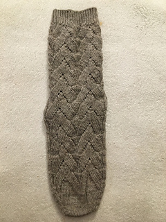 Front of sock, blocked