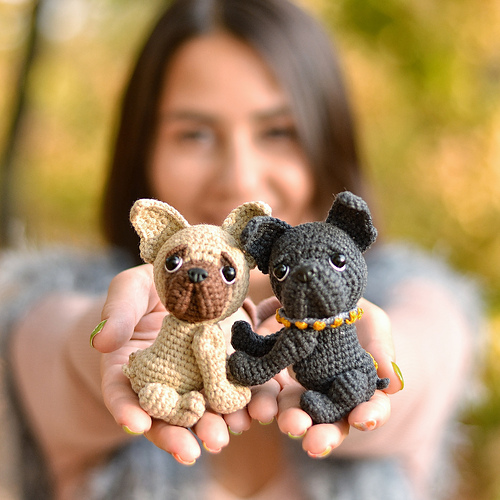Ravelry Amigurumi Frenchie and Pug Dog pattern by Maria Drozd