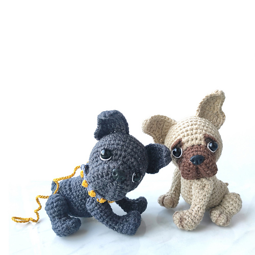 Ravelry Amigurumi Frenchie and Pug Dog pattern by Maria Drozd