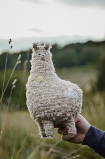 cute crochet curly alpaca big plush toy with embroidery