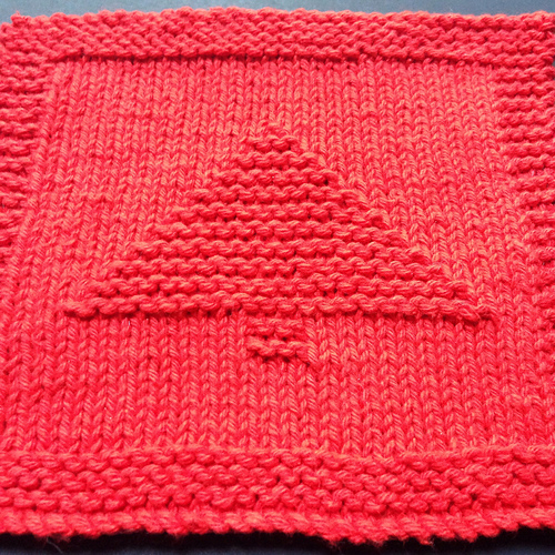 Ravelry Christmas Tree Knitted Dishcloth pattern by Melissa Bergland Burnham