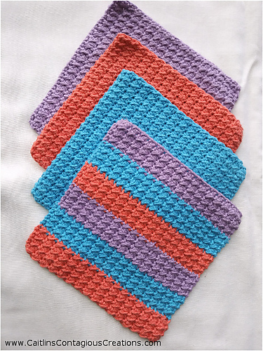 Ravelry: Crunch Stitch Dish Cloth pattern by Caitlin's Contagious Creations