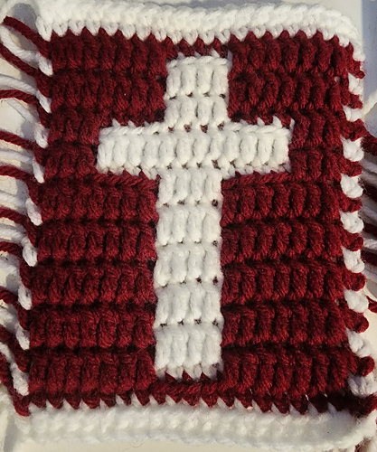 Mosaic Cross Mug Rug