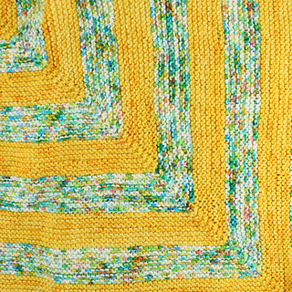 Positive Curvature Blanket in Sunflower and Day at the Beach on Squoosh Worsted