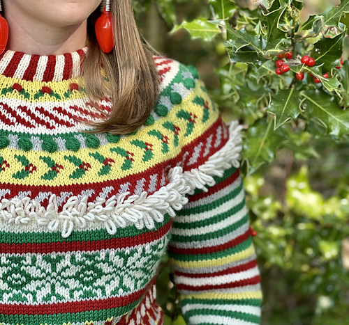 Snøfnugg-glede Genser (Stygge julestrikk) - Casie Grevé